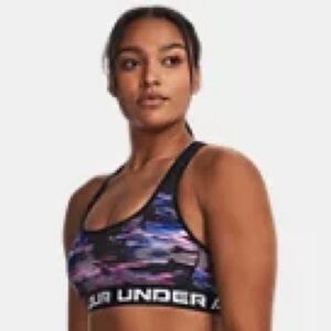 Under Armour Mid Crossback Printed Sports Bra Small